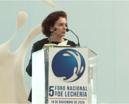 adela llerena impartiendo una conferencia sobre economía circular en méxico